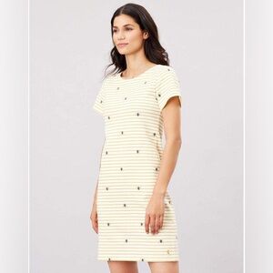 Joules Riviera Print Dress - Bee Stripe Sz 4 mini tshirt dress